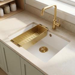 gold-kitchen-sink-with-drain-basket
